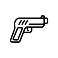 vetor de ícone criminoso de arma. ilustração de símbolo de contorno isolado