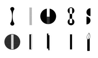 monograma definir logotipos com a letra i, coleção vetor