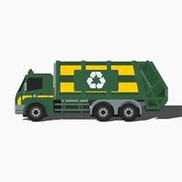 vetor de caminhão de lixo detalhado editável para vida verde e ilustração relacionada à limpeza do ambiente