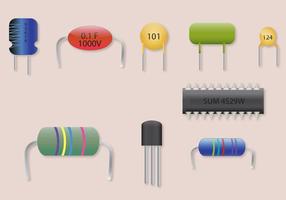 Conjunto de peças de vetor de transistor