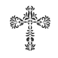 design de cruz sagrada para desenho de tatuagem vetor