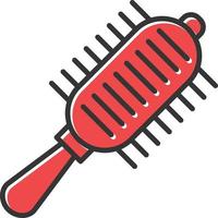ícone cheio de escova de cabelo vetor
