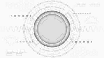 ui interface hi-tec tecnologia digital abstrata branca, ilustração vetorial vetor