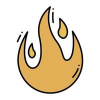 desenho de ícone de queimadura de fogo. vetor de símbolo quente de chama