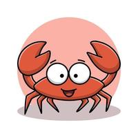 desenho de ícone dos desenhos animados de caranguejo. vetor de símbolo de frutos do mar