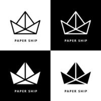 desenho de ícone de navio de papel. logotipo de vetor de símbolo de brinquedo de barco