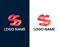 modelo de design de logotipo moderno letra s e s vetor