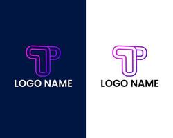 letra t e p com modelo de design de logotipo moderno de amor vetor