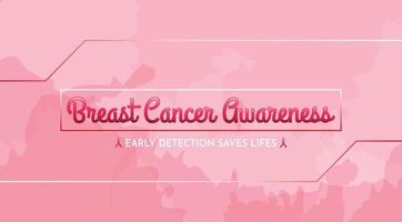 fundo e papel de parede da bandeira da ilustração da conscientização do câncer de mama vetor