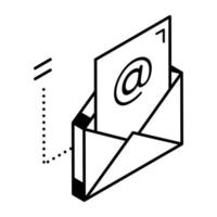 um ícone de e-mail em design isométrico vetor