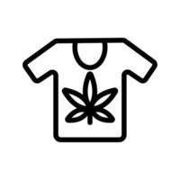 camiseta com ícone de vetor de cannabis. ilustração de símbolo de contorno isolado