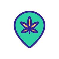 vetor de ícone de cannabis de localização. ilustração de símbolo de contorno isolado