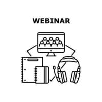 ilustração de conceito de vetor de curso webinar preto