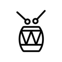vetor de ícone de tambor. ilustração de símbolo de contorno isolado
