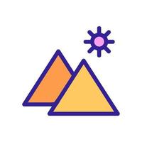 vetor de ícone da pirâmide do Egito. ilustração de símbolo de contorno isolado