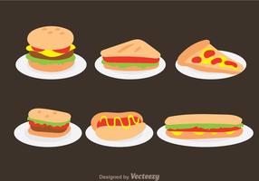 Fast food em vetores de placas