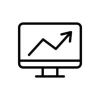 vetor de ícone do gráfico de ascensão. ilustração de símbolo de contorno isolado