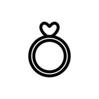 anel com vetor de ícone de gema. ilustração de símbolo de contorno isolado