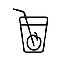 ilustração de contorno de vetor de ícone de suco de ameixa