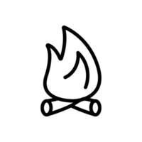 vetor de ícone de fogo de fogueira. ilustração de símbolo de contorno isolado