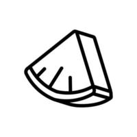 ilustração de contorno de vetor de ícone de abacaxi fatiado triângulo