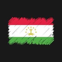 pinceladas de bandeira do tajiquistão. bandeira nacional vetor