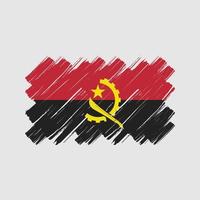 pinceladas de bandeira de angola. bandeira nacional vetor