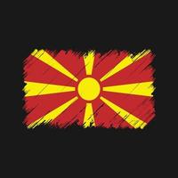 pinceladas de bandeira da Macedônia do Norte. bandeira nacional vetor