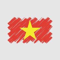 escova de bandeira do vietnã. bandeira nacional vetor