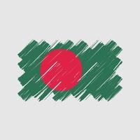 pinceladas de bandeira de bangladesh. bandeira nacional vetor