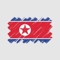 pinceladas de bandeira da coreia do norte. bandeira nacional vetor