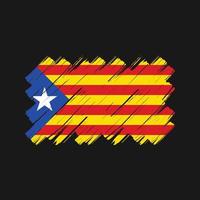 pinceladas de bandeira da Catalunha. bandeira nacional vetor