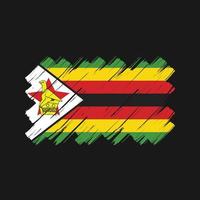 pinceladas de bandeira do zimbabwe. bandeira nacional vetor