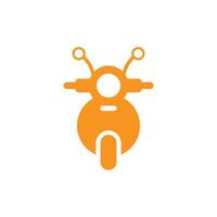 ícone de vista frontal da motocicleta vetor laranja eps10 isolado no fundo branco. símbolo de scooter em um estilo moderno simples e moderno para o design do seu site, logotipo, pictograma e aplicativo móvel