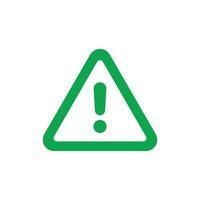 aviso de perigo de vetor verde eps10 ou ícone de risco isolado no fundo branco. símbolo de alerta de perigo em um estilo moderno simples e moderno para o design do seu site, logotipo, pictograma e aplicativo móvel