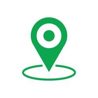 ícone de mapa de localização de vetor verde eps10 isolado no fundo branco. identificar o símbolo em um estilo moderno simples e moderno para o design do seu site, logotipo, pictograma e aplicativo móvel