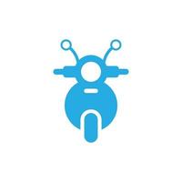 ícone de vista frontal eps10 azul vector motocicleta isolado no fundo branco. símbolo de scooter em um estilo moderno simples e moderno para o design do seu site, logotipo, pictograma e aplicativo móvel