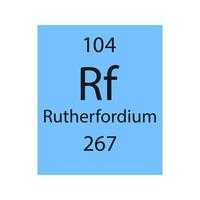 símbolo de Rutherfordium. elemento químico da tabela periódica. ilustração vetorial. vetor