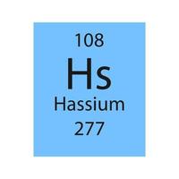 símbolo de hássio. elemento químico da tabela periódica. ilustração vetorial. vetor