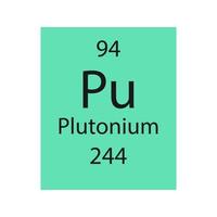 símbolo de plutônio. elemento químico da tabela periódica. ilustração vetorial. vetor