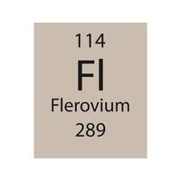 símbolo de fleróvio. elemento químico da tabela periódica. ilustração vetorial. vetor