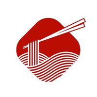 logotipo de macarrão vermelho vetor