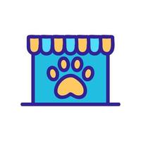 loja para vetor de ícone de animal de estimação. ilustração de símbolo de contorno isolado
