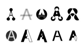 monograma definir logotipos com a letra a, coleção vetor