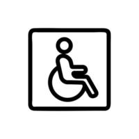 estacionamento para o vetor de ícone com deficiência. ilustração de símbolo de contorno isolado