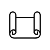 vetor de ícone de rolagem de papel pergaminho. ilustração de símbolo de contorno isolado