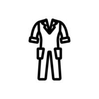 ilustração de contorno de vetor de ícone de roupas de trabalho de manga curta