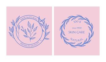 conjunto de logotipos botânicos para o seu negócio. perfeito para marcas de cosméticos. Eco Design. vida sustentável. vetor