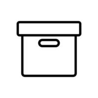 caixa com capa de ícone de vetor. ilustração de símbolo de contorno isolado vetor