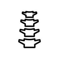 vetor de ícone de coluna vertebral. ilustração de símbolo de contorno isolado